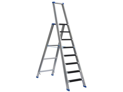 Stufenstehleiter einseitig begehbar mit Bügel und Antirutschbelag