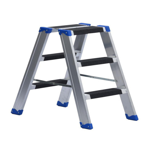 Leiterntritt 420 mm breit mit Antirutschbelag mit Stahlgelenken