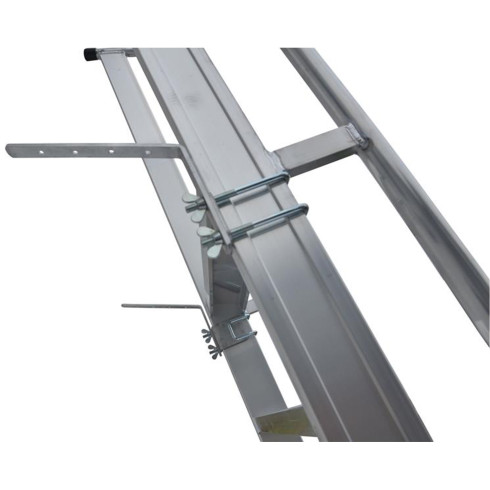 Stufenanlegeleiter 41 cm breit mit Handlauf und Antirutschbelag ohne Traverse