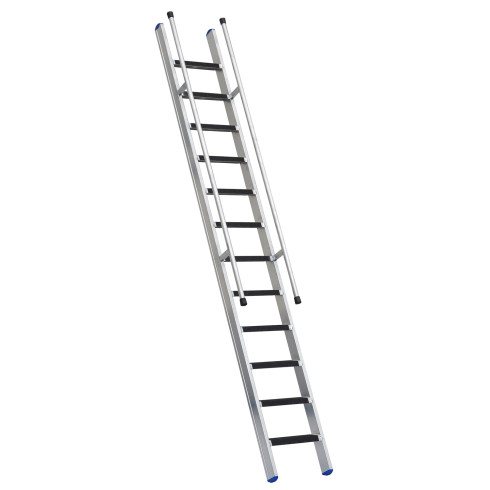 Stufenanlegeleiter 41 cm breit mit Handlauf und Antirutschbelag ohne Traverse