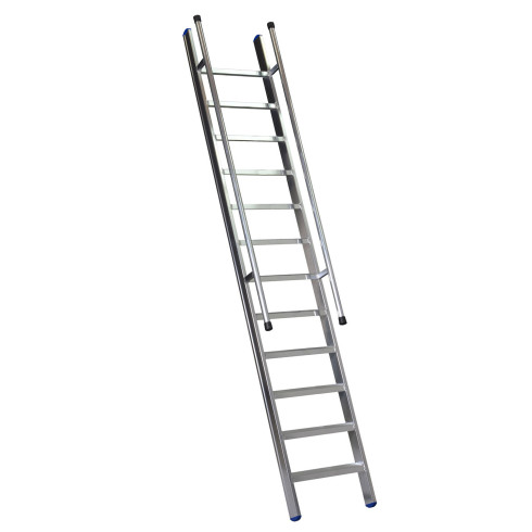 Stufenanlegeleiter 60 cm breit mit Handlauf ohne Traverse