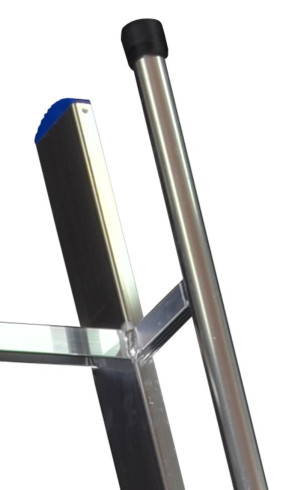 Stufenanlegeleiter 60 cm breit mit Handlauf und Antirutschbelag ohne Traverse