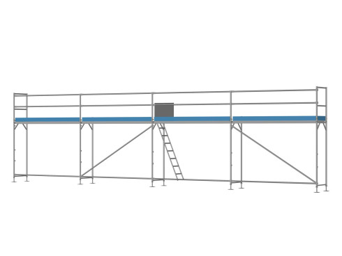 Traufseitengerüst 48 m² - 3,0 m Felder - 12 m lang - 4 m Arbeitshöhe