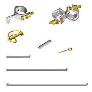 Befestigungselemente für Fassadengerüste