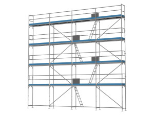 Traufseitengerüst 100 m² - 2,5 m Felder - 10 m lang - 10 m Arbeitshöhe