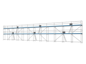 Traufseitengerüst 180 m² - 2,5 m Felder - 30 m lang - 6 m Arbeitshöhe