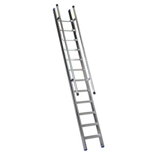 Stufenanlegeleiter 41 cm breit mit Handlauf ohne Traverse