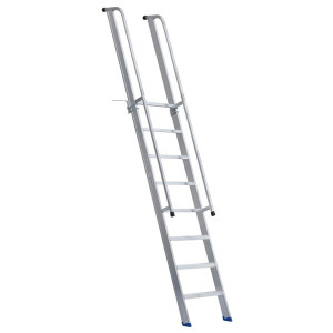 Stufenanlegeleiter 60 cm breit mit Handlauf und Überstieg